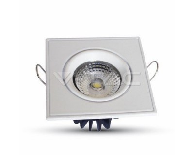 3W LED Downlight COB Square Changing Angle - White Body 6000K