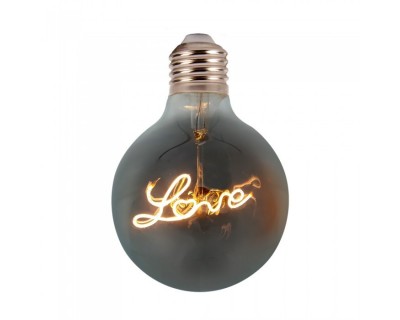 LED Bulb - 5W E27 Filament G125 Amber Glass 2200K Love