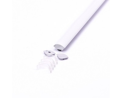 Led Strip Mounting Kit With Diffuser Aluminum Milky Gypsum Corner Round 2000MM
