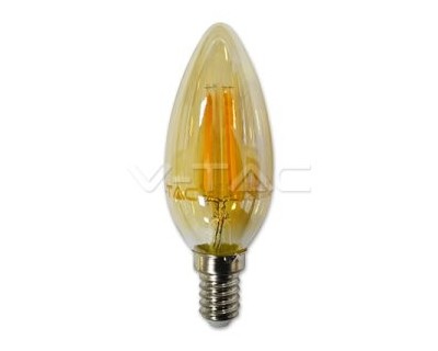 LED Bulb - 4W Filament E14 Candle Amber Cover 2200K