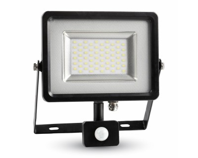 30W LED SMD Floodlight Sensor Black/Grey Body 3000K
