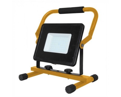 50W LED Floodlight with Stand And EU Plug Black Body 3M Cable 6400K