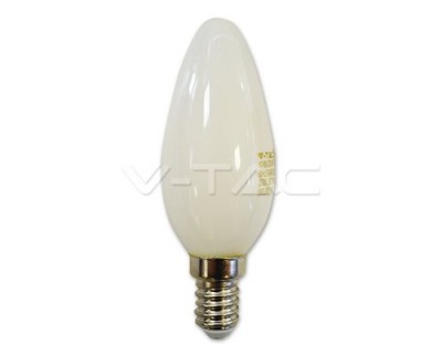 LED Bulb - 4W Filament E14 White Cover Candle 4000K