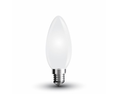 LED Bulb - 4W Filament E14 White Cover Candle 6400K