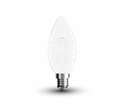 LED Bulb - 4W Filament E14 Frost Cover Twist Candle 6400K
