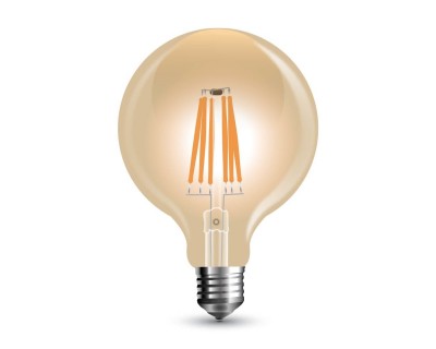 LED Bulb - 8W Filament E27 G125 Amber 2200K Dimmable