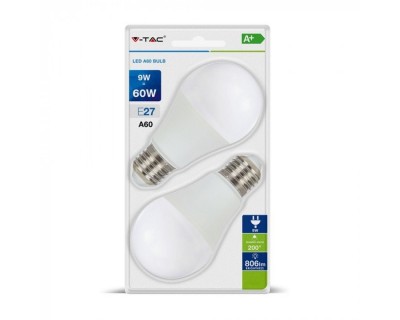 LED Bulb 9W A60 E27 2700K (Blister 2 pezzi)