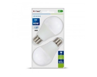 LED Bulb 9W A60 E27 6400K (Blister 2 pezzi)