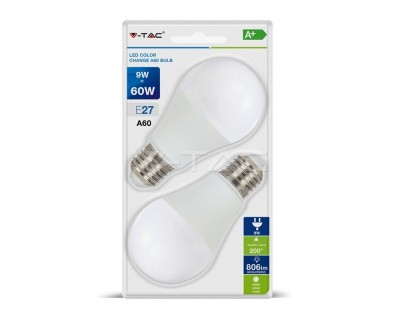 LED Bulb - 9W E27 A60 Changing Color 3000K/4000K/6400K (Blister 2 Pezzi)