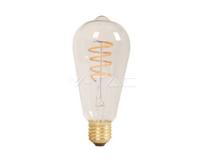 LED Bulb - 4W Filament E27 ST64 Amber Glass 2200K