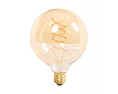 LED Bulb - 6W Filament E27 G125 Amber Glass 2200K Dimmable