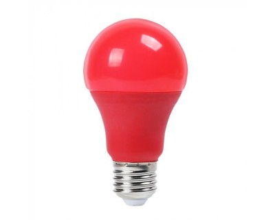 LED Bulb - 9W E27 Red Color Plastic