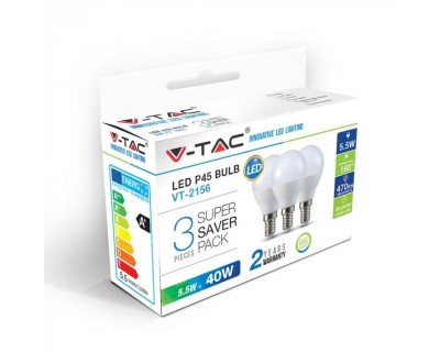 LED Bulb - 5.5W E14 P45 2700K (Box 3 pezzi)