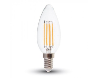 LED Bulb - 6W Filament E14 Clear Cover Candle 2700K