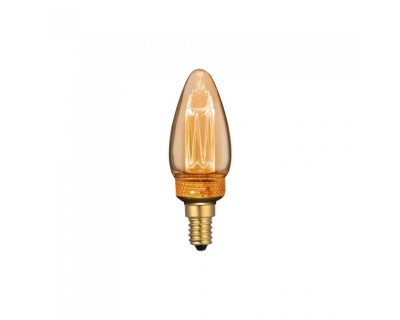 LED Bulb - 2W ART Filament Candle E14 Amber Glass 1800KÂ±200K