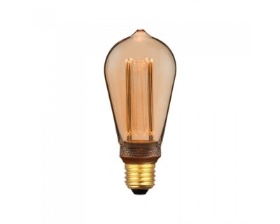 LED Bulb - 4W ART Filament Candle E27 ST64 Amber Glass 1800KÂ±200K