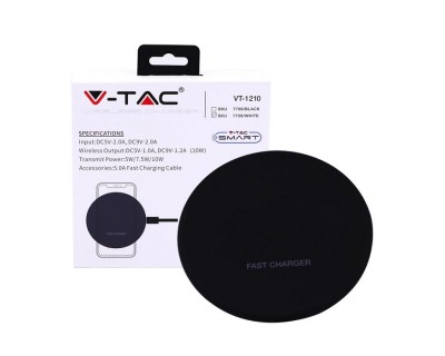 Wireless Charger 5A Fast Charging Round Black