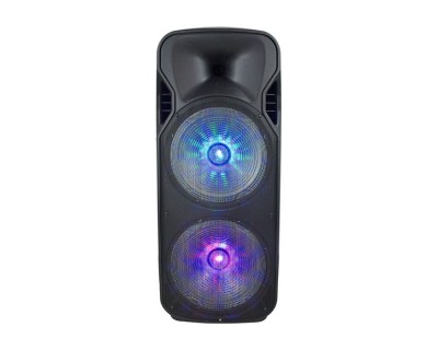 150W Rechargeable Trolley Speaker With One Wireless + One Wired Microphone RF Control RGB 2*12 inch