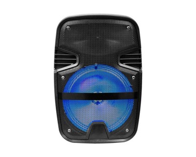 15W Rechargeable Trolley Speaker With One Wired Microphone RF Control RGB 8 inch
