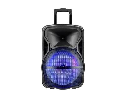 50W Rechargeable Trolley Speaker With One Wireless + One Wired Microphone RF Control RGB 15 inch