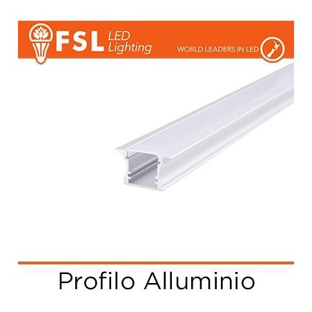BARRA Profilo Alluminio 6063 - ad Incasso - Barra 2 metri