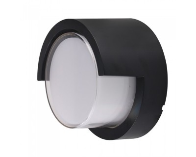 12W LED Wall Light Sami-Frame Black Round 3000K