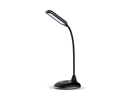 5W LED Table Lamp 3in1 Wireless Charger Round Black Body