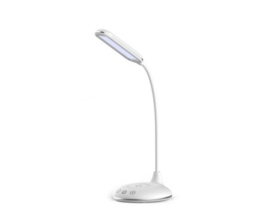 5W LED Table Lamp 3in1 Wireless Charger Round White Body