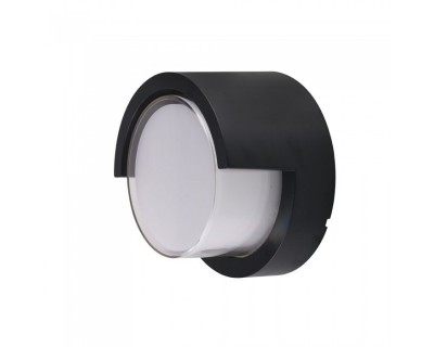 6W LED Wall Light Semi-Frame Black Round 3000K