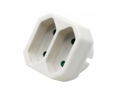 2 Outlet Adapter 2.5A White Label + Poly Bag