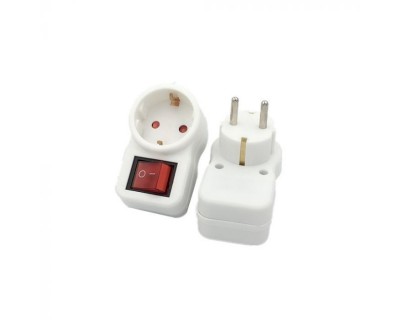Adapter With 2 Pole Switch 16A 250V