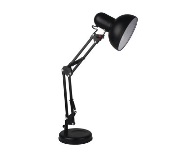Designer Table Lamp With Adjustable Metal Bracket + Switch & E27 Holder - Black