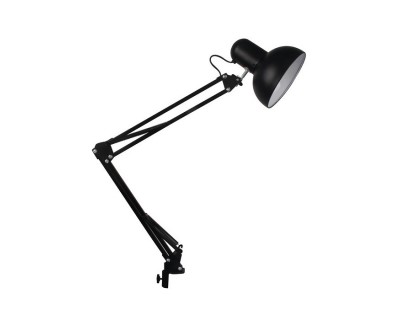 Designer Table Lamp With Adjustable Metal Bracket + Switch & E27 Holder Hookup - Black