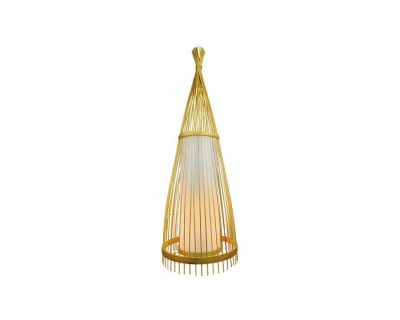 Wooden Floor Lamp With Rattan Lampshade D400*1500MM