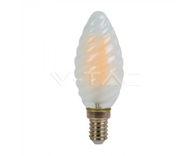 LED Bulb - 4W Cross Filament E14 Frost Cover Twist Candle 3000K