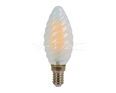 LED Bulb - 4W Cross Filament Frost E14 Cover Twist Candle 6400K