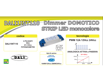 DALI1INT110 Dimmer dali domotico strip led monocolore