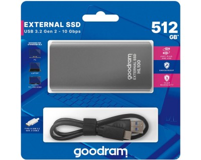 Hard disk esterno USB Type-c 512GB Goodram SSDPR-HL100-512