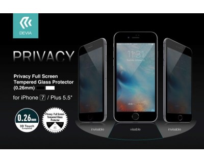 Pellicola Vetro temperato Full Privacy iPhone 7 Plus Nera