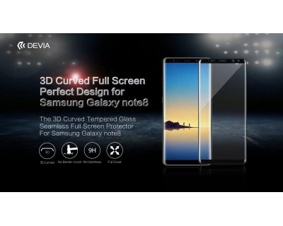 Pellicola in Vetro Temperato Full Screen Samsung Note 8 Nera