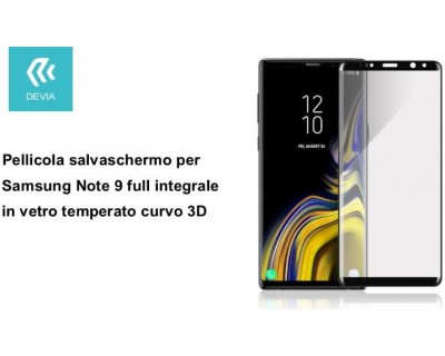 Pellicola in Vetro Temperato per Samsung Note 9 full 3D Nera