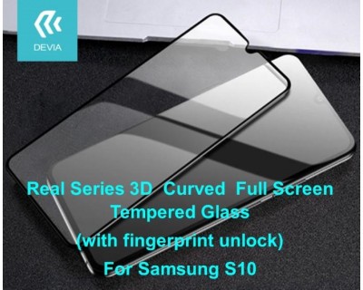 Pellicola in Vetro Temperato Full 3D per Samsung S10 Nera