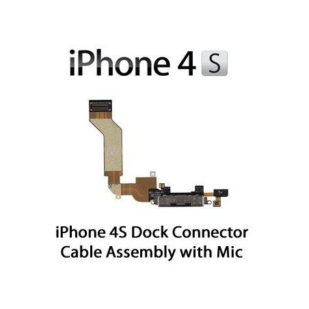 Connettore Carica e Microfono Flat per iPhone 4S Nero