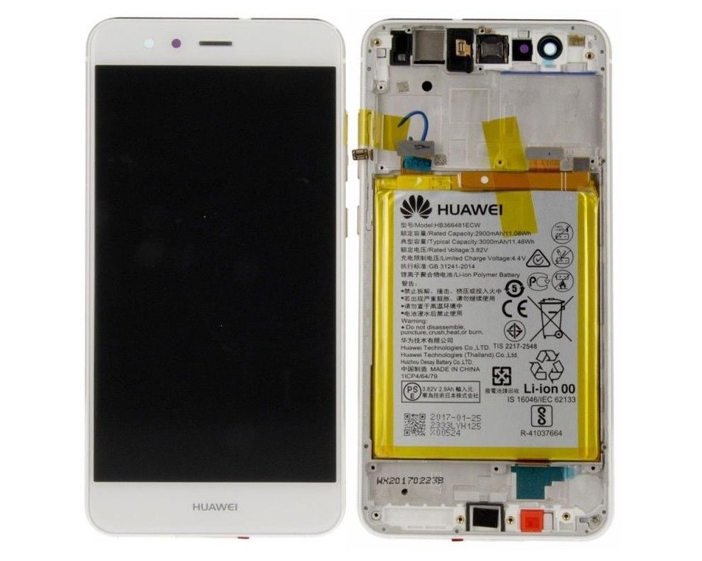 Huawei P10 Lite LCD + Batt + Frame Service Pack Bianco