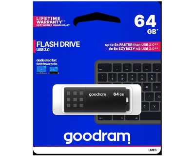 Pendrive GoodRAM 64GB BLACK USB 3.0 - retail blister