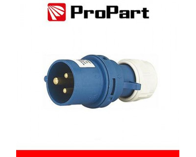 Spina Mobile Diritta Indust. CEE 16A-6h 2P+T 220-250V IP44