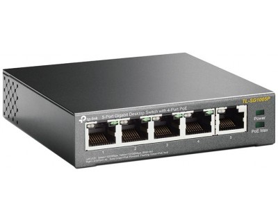 PoE switch 5 porte Gbit 4 PoE max 56W TP-Link TL-SG1005P