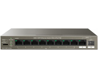 Switch Ethernet 9 porte GE+1SFP con 8-Port PoE 102w