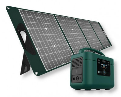 Power Station portatile batteria LIFEP04 1050WH + 2 pannelli solari port. 2X120W