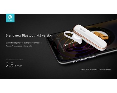 Auricolare Devia Smart Bluetooth 4.2 Riduttore Rumore Bianco